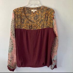 Umgee Plus Sheer Sleeve Top 1X